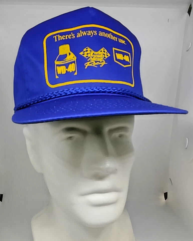 Gorra gorra vintage años 90 WD40 Auto Plus piezas carreras SnapBack azul real Foto 2 de 4