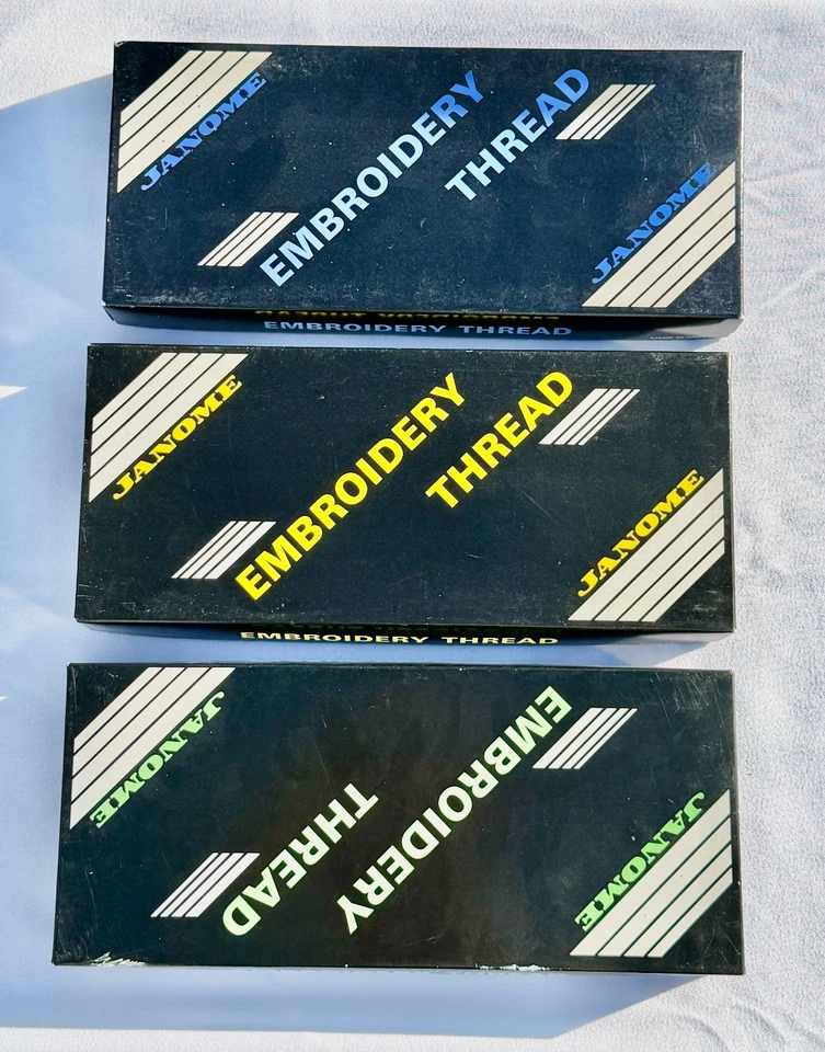Janome Embroidery Thread Spools Boxes No 1,2,3 Japan Vintage Complete-Never Used - Image 2 of 4