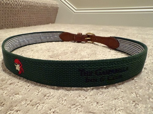 Gasparilla Inn & Club Needlepoint Canvas Golf Belt Men Size 28 Green