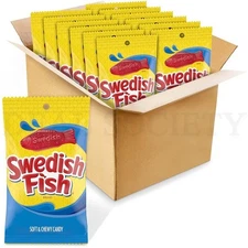 Swedish Fish Soft & Chewy Candy 8oz Bags Bulk Candy Lot of 12