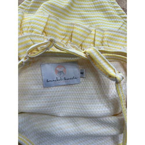 NWOT Smocked Sweets Yellow Seersucker One Piece Swimsuit 4T - Picture 3 of 5