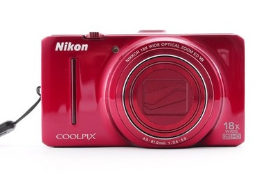 Nikon Coolpix S9300 Red w/Mini Tripod Exc+++ 16.0MP Compact