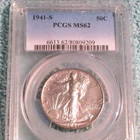 1941 S WALKING LIBERTY HALF DOLLAR BU    PCGS MS 62
