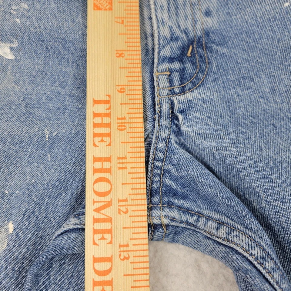 Brittania 牛仔裤男式 38x29 蓝色油漆飞溅休闲版型牛仔复古 90 年代 — 第 4/4 张图片