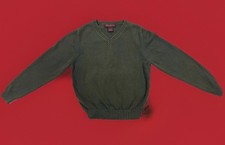 BROOKS BROTHERS Green CREWNECK COTTON V Neck SWEATER  BOYS SIZE Small 7/8