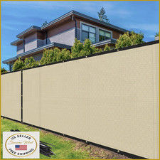 TANG 8' x 25' Prywatność Ekran ogrodzeniowy Beżowa tkanina odcień z przelotkami, ogniwo łańcucha F