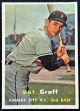 1957 Topps #369 MILT GRAFF Kansas City Athletics MLB baseball card EX+
