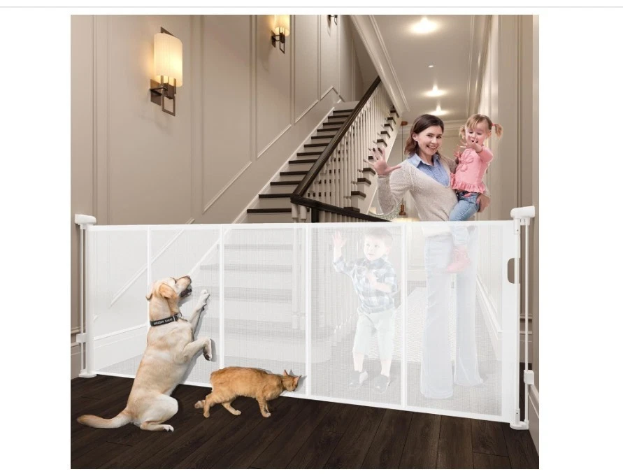 Retractable Baby / Dog Gate for Stairs, 100" x 41" Wide Retractable Gate Mesh
Opens in a new window 