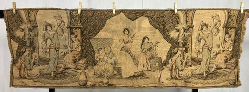 Vintage French Beautiful Belgium dance Scene Wall Hanging Tapestry 140x50 cm