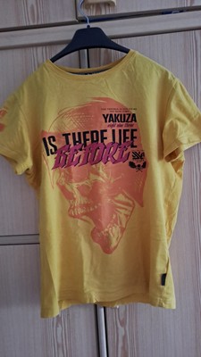 Yakuza T-Shirt Gelb Größe L - Is  There Life Before Death - Top Zustand 
