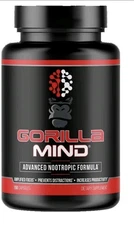 Sealed Gorilla Mind Smooth Supplement 150 Caps Cognitive Support Exp 2027