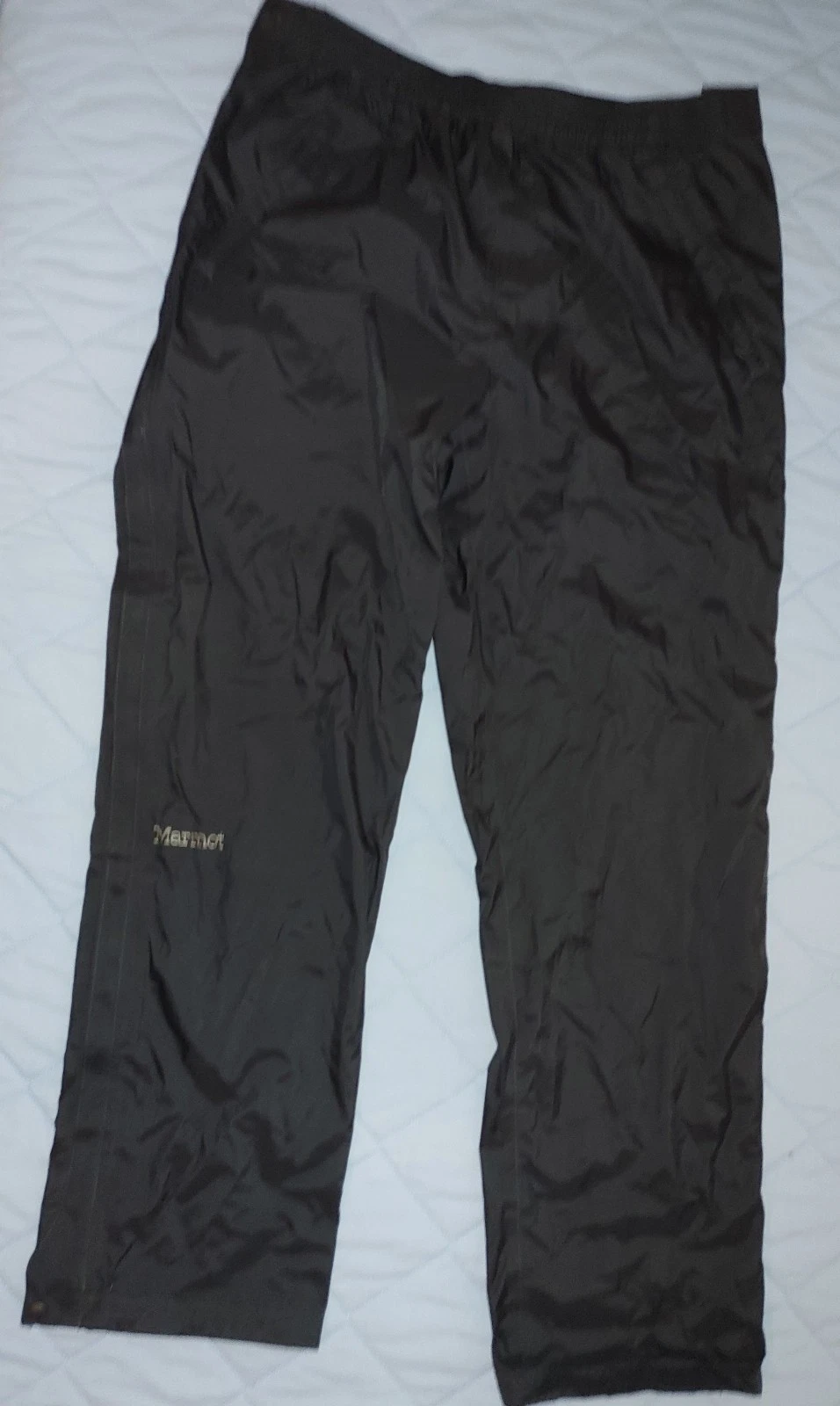 Marmot Black Rain Pants Size XL G41260 Side Zip Hiking Pants