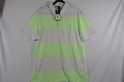 Adidas Men's Golf Polo Shirt Colorblock Stripe Short Sleeve XL Green White New