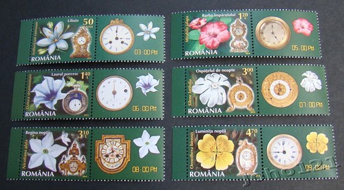 Rumänien 2013 Blumen,Lichtnelke,Stechapfel,Graslilie,Uhren Mi.6715-20,Block 562 - Bild 4 von 10