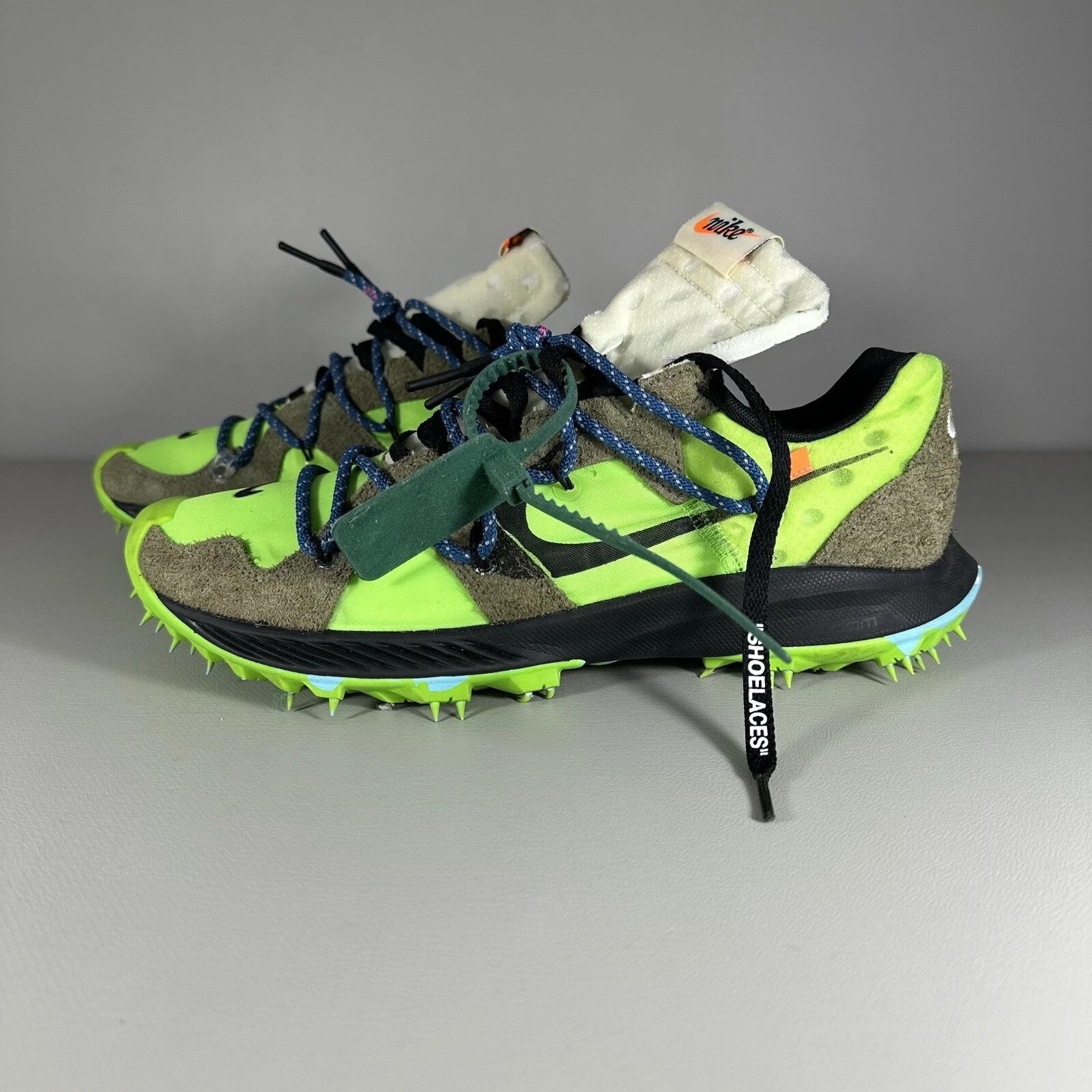 OFF WHITE X NIKE OFF WHITE x Nike Zoom Terra Kiger 5 verde elettrico Virgil Abloh sneakers US11 5