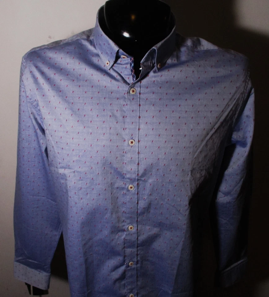 PENQUIN синий «Heritage Slim Fit» длинным рукавом платье рубашка размер 16,5/34-35 новый с Ярлыками - Изображение 2 из 4