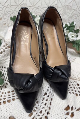 Sam Libby Womans Shoes Flats black W/Knot Sz