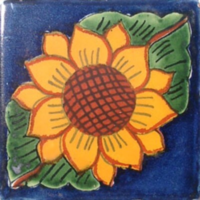 C#025) MEXICAN TILES CERAMIC HAND MADE SPANISH INFLUENCE TALAVERA MOSAIC ART