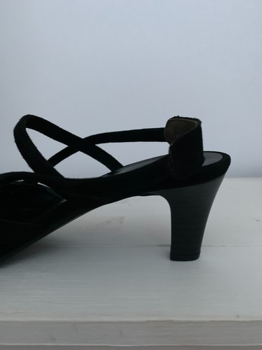 GABOR BLACK KITTEN HEEL SUEDE SLINGBACK SHOES/SANDALS UK 4.5 - Picture 6 of 8