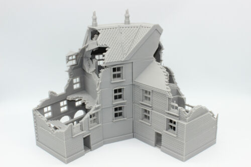 European Destroyed Corner Apartment Building 3d Printed 1/100 1/87 1/72 - Bild 2 von 6