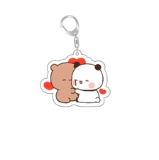 Anime Dudu Bubu Key Chain Super Cute Couple White and Grey Couple Bear Panda G