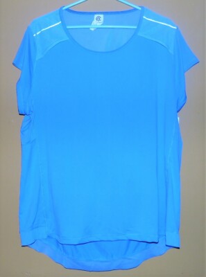 C9 by Champion Womens Duo Dry Back Cut Out Hi Lo Blue Shirt Size XLg NWT