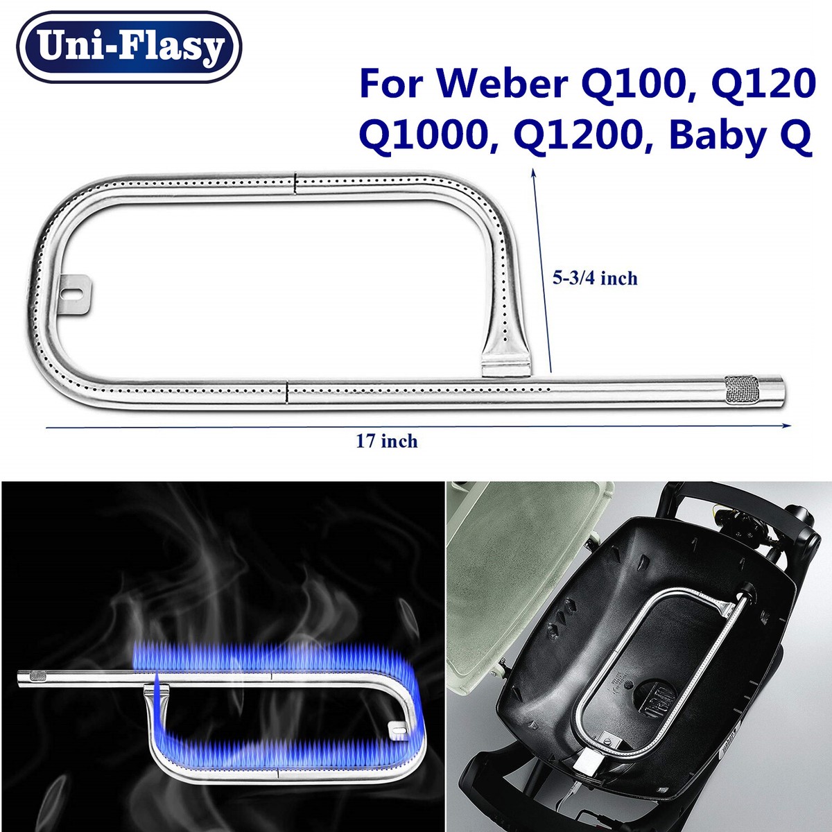 Plaque Plancha Pour Weber Q100/Q120/Q1400 - 32x22cm, Fonte, Accessoire Barbecue Remplacement 6558