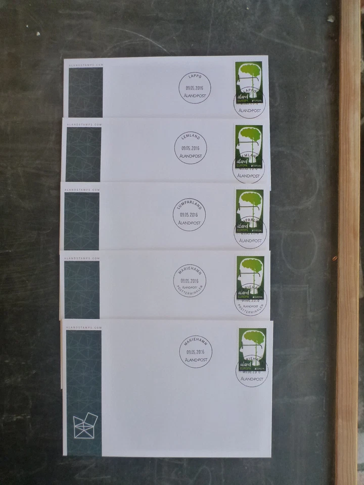 2016 ALAND, FINLAND CONJUNTO DE 19 CORREIOS THINK GREEN FDC CAPAS PRIMEIRO DIA - Imagem 3 de 4