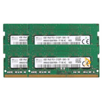 SK Hynix DDR4 RAM 16 GB 4x 4GB 1RX8 2133P PC4-17000 CL15 SODIMM