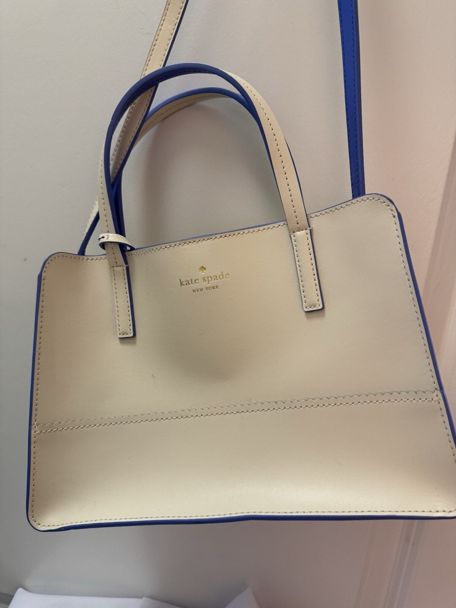 Kate Spade Elodie Cream And Bright Blue Purse | eBay