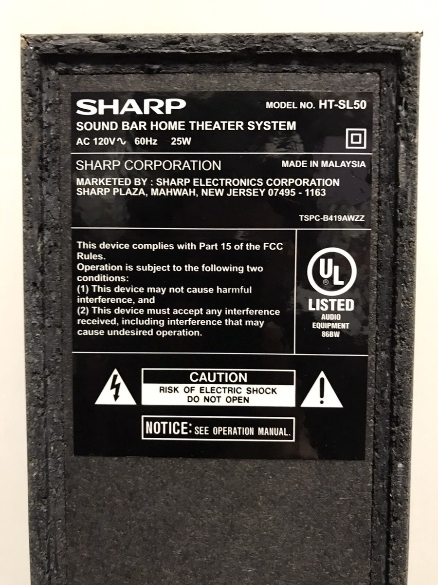 TH SHARP HT-SL50 シアターシステム HT-SL50｜シアターバーシステム｜オプション（別売品）│液晶