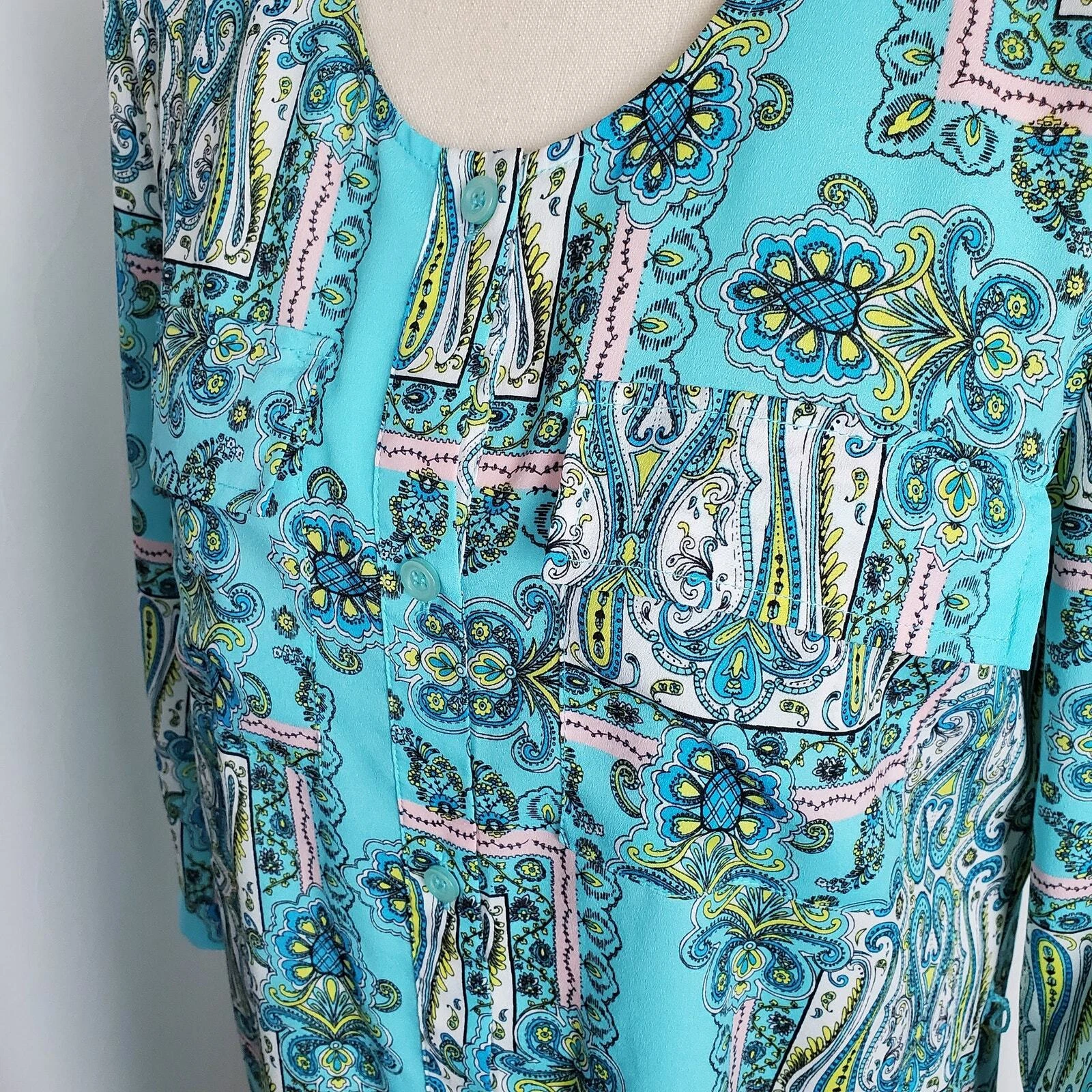 UNDERCOVER Abito Camicia Victoria's Secret Paisley con Bottoni Taglia S P