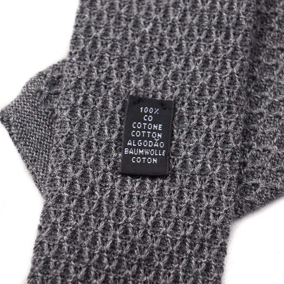 Nuevo $195 ISAIA NAPOLI Corbata de Algodón Tejido Gris Medio Estampado Extremo Cuadrado Foto 4 de 4