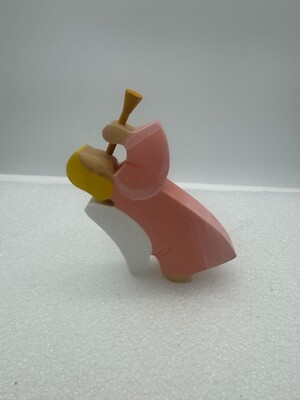 Vintage Kinderkram Ostheimer German Handcrafted Wood Angel Toy Christmas