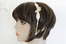Women Headband Gold Metal Long Leaves Fashion Hair Accessory Silver Bling Teens