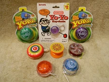 Lot of 8 Yo-Yo Toys - Duncan - Jaru -Wooden -AS PICTURED -One Needs String