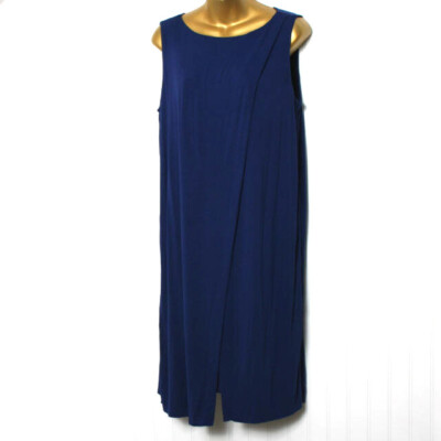 J Jill Blue Wearever Collection Sleeveless Rayon Jersey Dress Medium | eBay