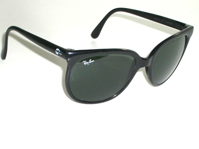 1980's VINTAGE BAUSCH & LOMB RAY-BAN GLOSSY BLACK G15 CATS 1000