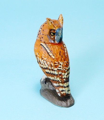 Kaiyodo Choco Q Animal in Japan Series 8 Oriental scops owl red Color figure - Picture 2 of 3