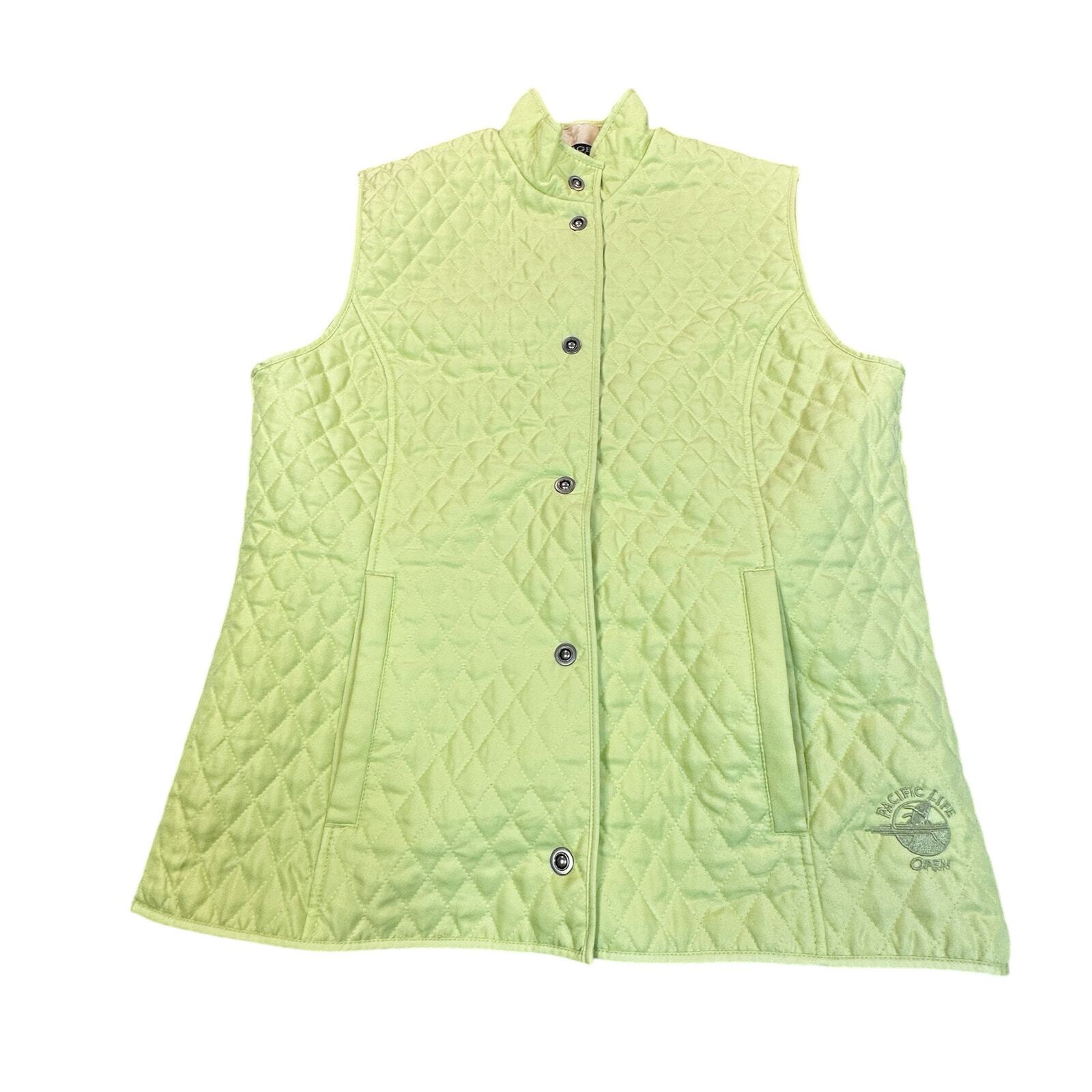 Gear for Sports Vest Womens Medium Green Button Front Sleeveless Lightweight