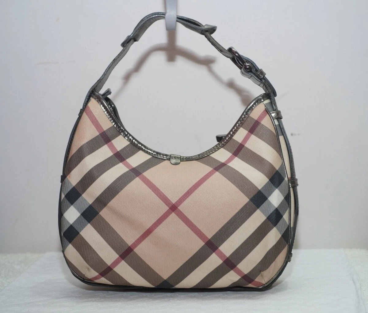 Burberry Nova Check Plaid Pattern Canvas Vanity Bag - Final Call