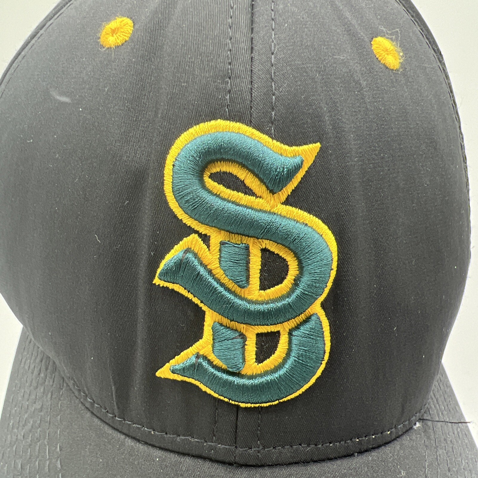 Cappello da baseball Santa Barabara Pony BasebalAdulto Berretto Nero Verde Logo Adatto L XL *