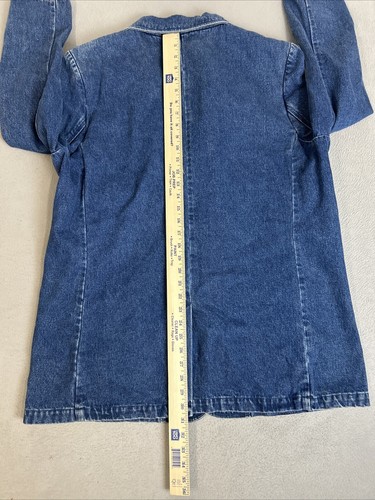 Vintage Orvis Denim Jean Jacket Blazer Leather Elbow Patch Womens Size 20 Cotton - 第 11/15 張圖片