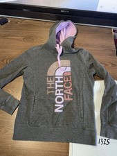 The North Face Fave Pullover Logo Hoodie Sweatshirt Gray Pocket Womens Small