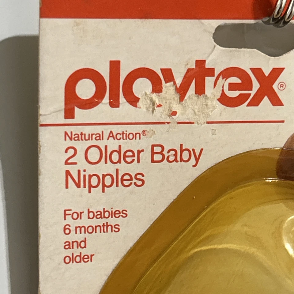 Playtex Natural Action 1983 Older Baby Latex Flat Top Nipples Nurser Bottle NEW - Image 3 of 4