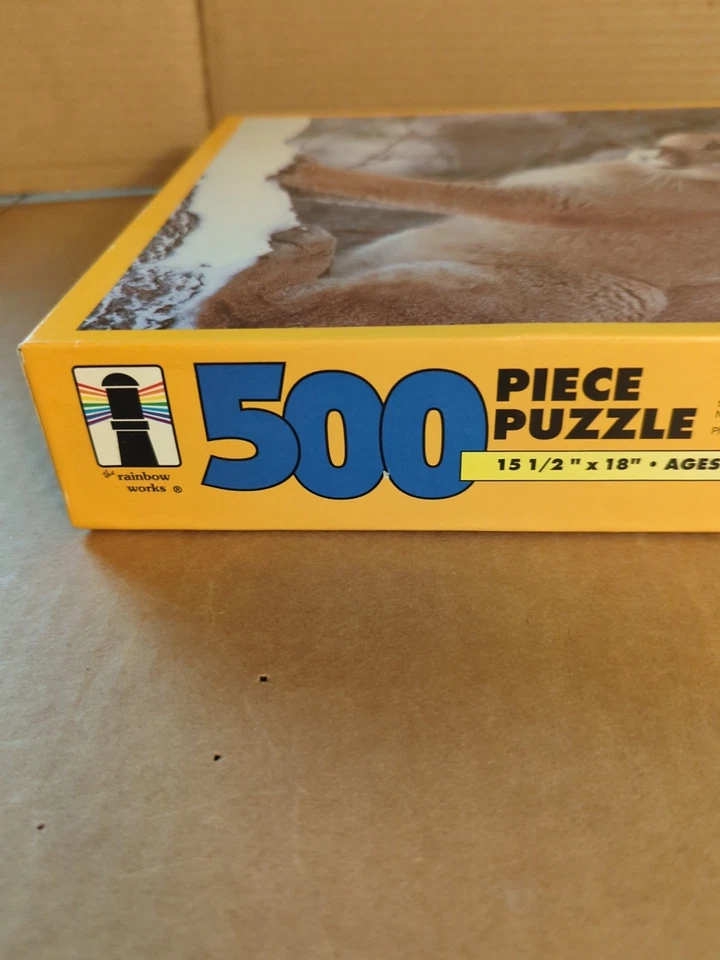 SEALED Vintage 500 Piece Jigsaw - Mountain Lion in Winter - Rainbow Works - Image 3 of 4