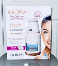NEW Conair True Glow Sonic Facial Cleansing Brush with UV Sterilizer
