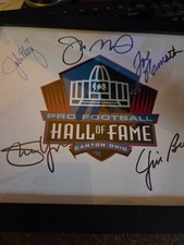 JOE NAMATH~MONTANA~JOHN ELWAY~JIM BROWN~STEVE YOUNG signed FRAMED hof photo COA