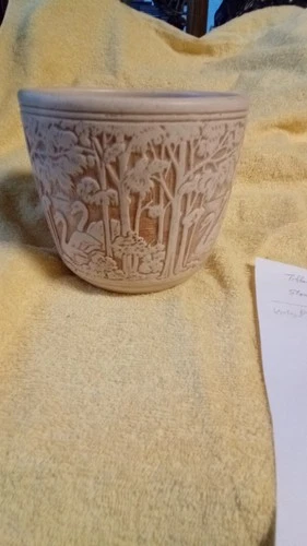 Weller Knifewood Ivory Art Pottery Planter Has A Crack