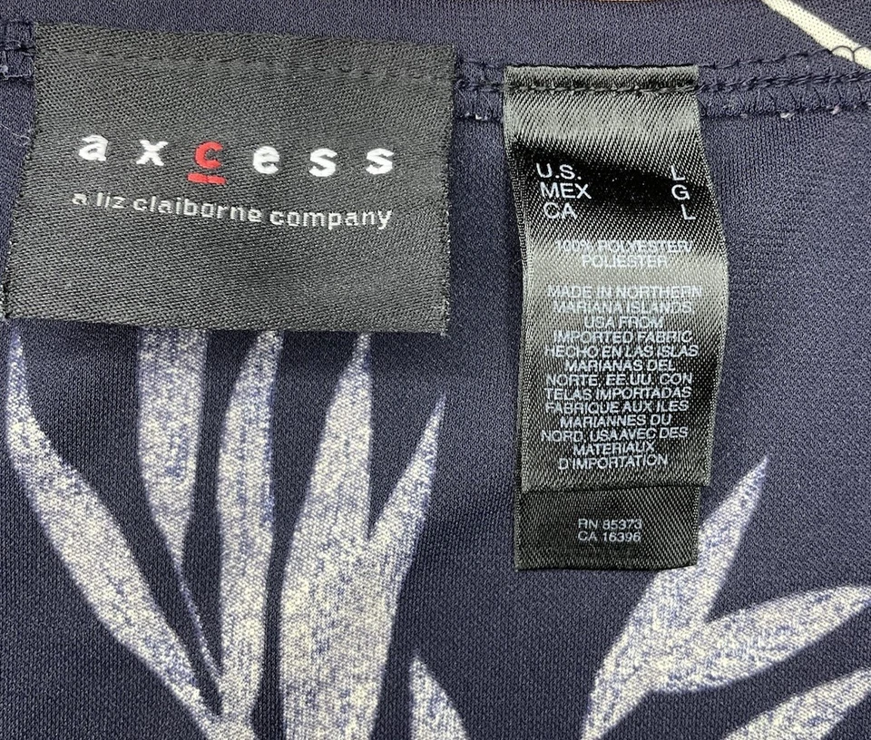 Falda para mujer Axcess azul marino floral - talla L - pequeña doble abertura lateral Foto 2 de 4